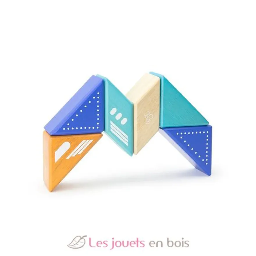 6 blocs en bois magnétiques - Avion à réaction - Tegu