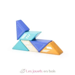 6 blocs en bois magnétiques - Avion à réaction - Tegu
