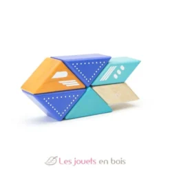6 blocs en bois magnétiques - Avion à réaction - Tegu
