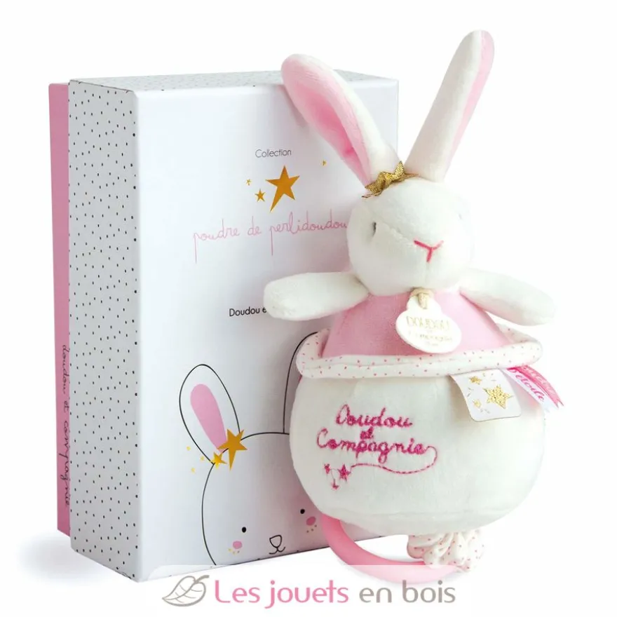 Boite à musique Lapin Fleurs - Doudou et Compagnie