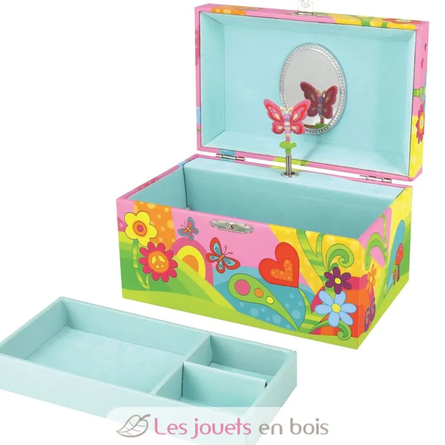 Boite à musique Prairie aux papillons - Multicolore - Goki