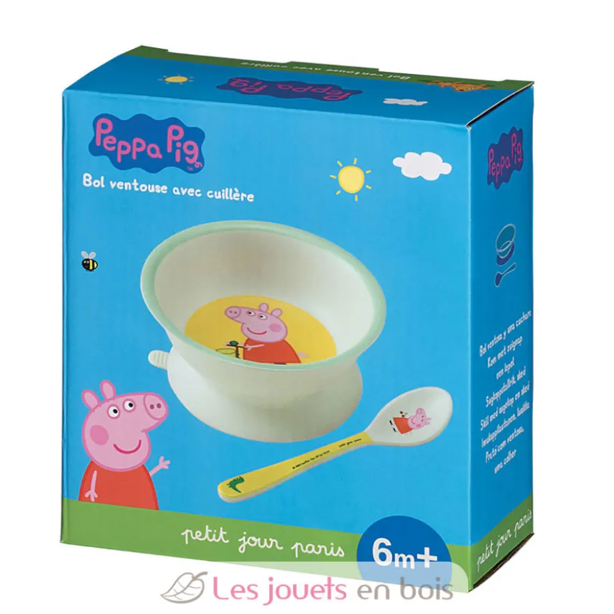 Bol ventouse avec cuillère Peppa Pig - Petit Jour