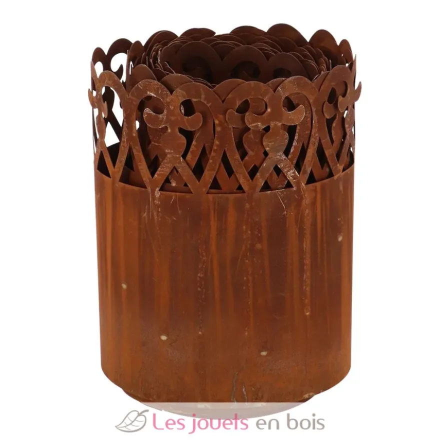 Bordure de pelouse en acier rouillé motif volute 480 x 20 cm - Esschert Design