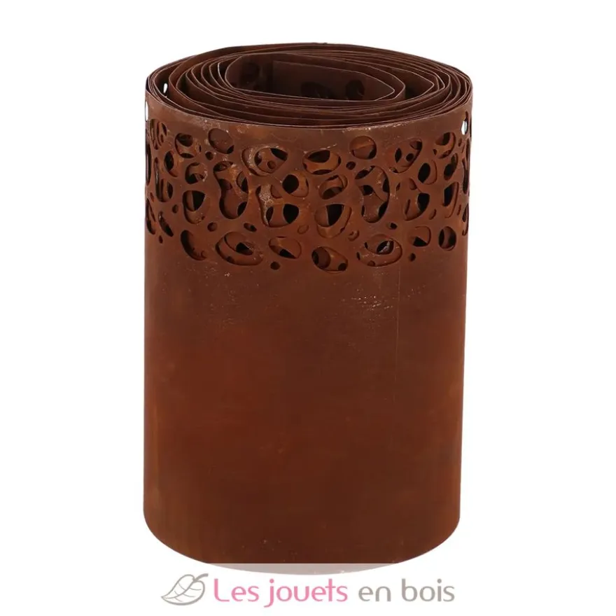 Bordure de pelouse en acier rouillé motif moucheté 480 x 20 cm - Esschert Design