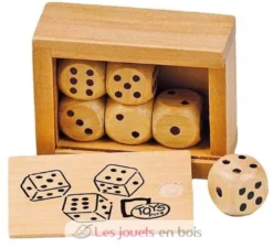 Boîte de 6 dés en bois - Goki