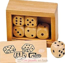 Boîte de 6 dés en bois - Goki