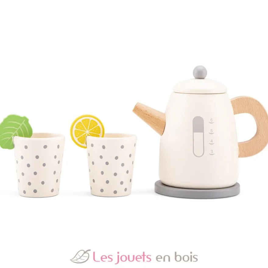 Bouilloire en bois blanche - New Classic Toys