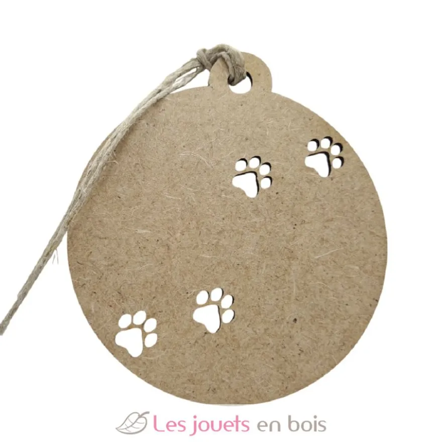 Boule de Noël chien personnalisable bois - Vintiun