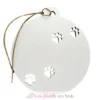 Boule de Noël chien personnalisable bois blanc - Vintiun