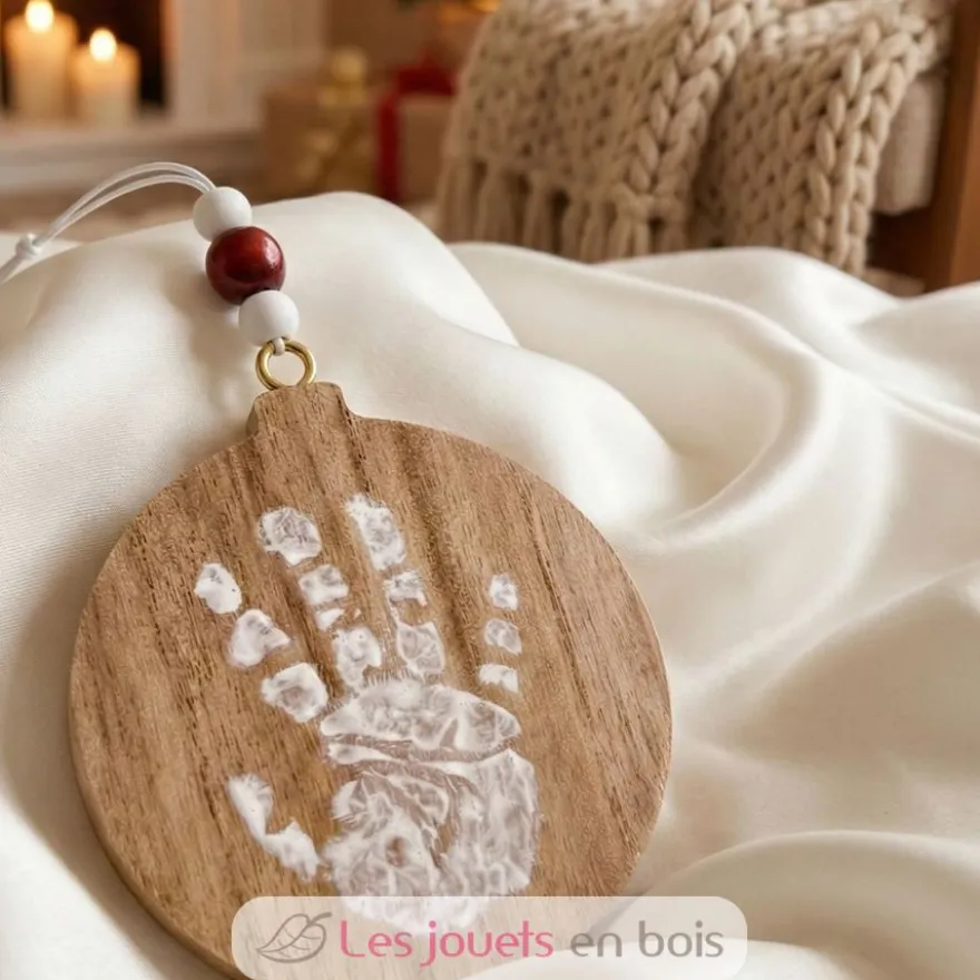 Boule de Noël empreinte - Bois - Petit Artichaut