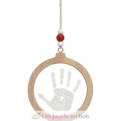 Boule de Noël empreinte transparente - Bois et plexiglass - Petit Artichaut