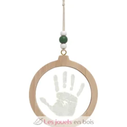Boule de Noël empreinte transparente - Bois et plexiglass - Petit Artichaut