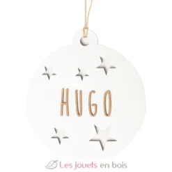 Boule de Noël personnalisable bois blanc - Vintiun