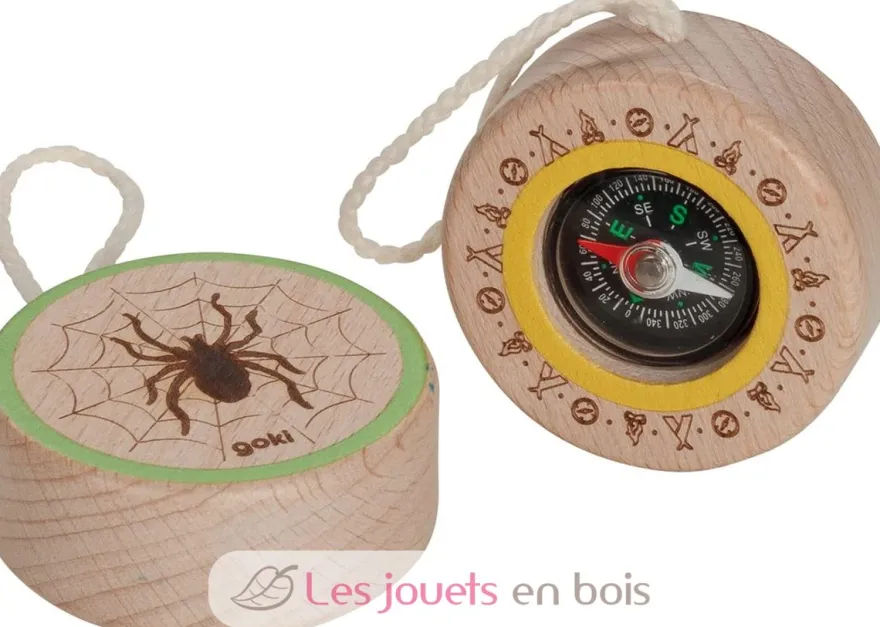 Boussole en bois araignée - Goki