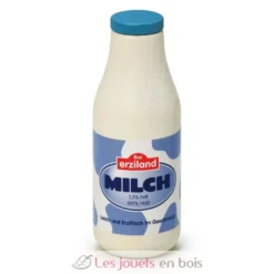 Bouteille de lait en bois blanc - Erzi