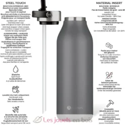 Bouteille isotherme 2.0 grise 1,5L - Les Artistes Paris
