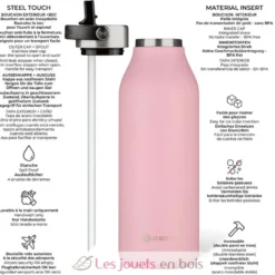Bouteille isotherme 2.0 Magnolia rose 1,5L - Les Artistes Paris