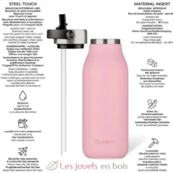 Bouteille isotherme 2.0 Magnolia rose 1L - Les Artistes Paris