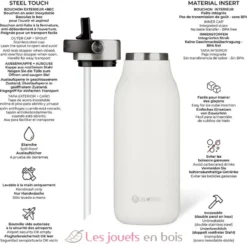 Bouteille isotherme 2.0 Oxford blanc 1L - Les Artistes Paris