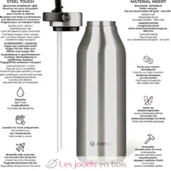 Bouteille isotherme 2.0 Pearl argent 1,5L - Les Artistes Paris