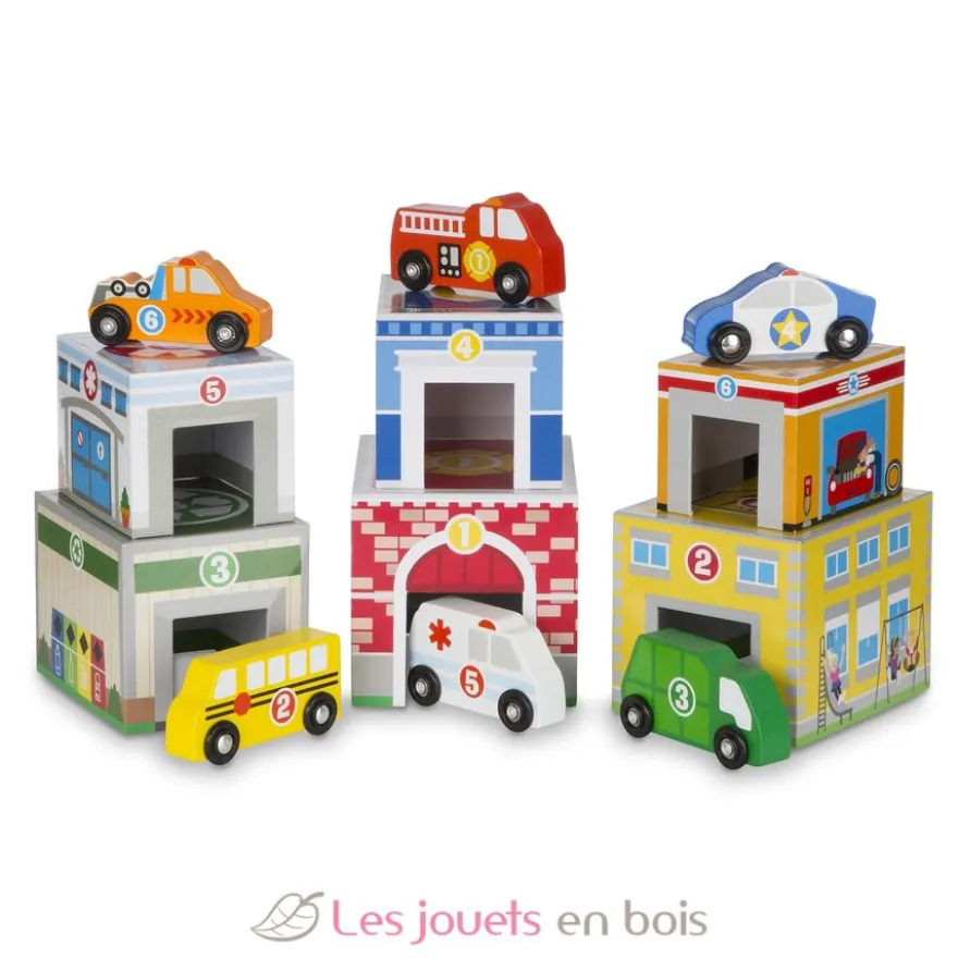 Bâtiments et Véhicules à trier et empiler - Melissa & Doug