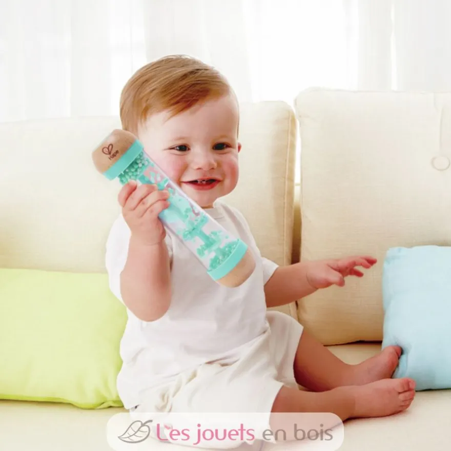 Bâton de pluie turquoise en bois et plastique - Hape