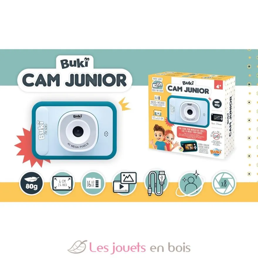 Buki CamJunior - Appareil photo vidéo enfant - Buki France