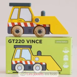 Bulldozer en bois Vince No 38 jaune - Le Toy Van