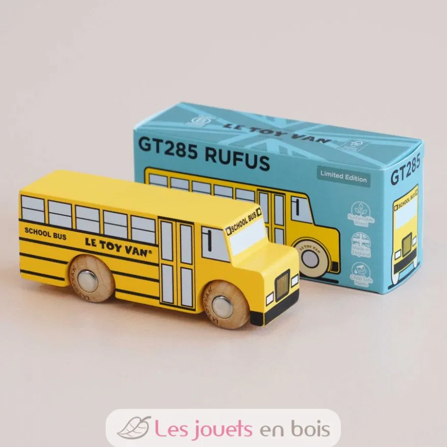 Bus scolaire en bois Rufus No 47 jaune - Le Toy Van