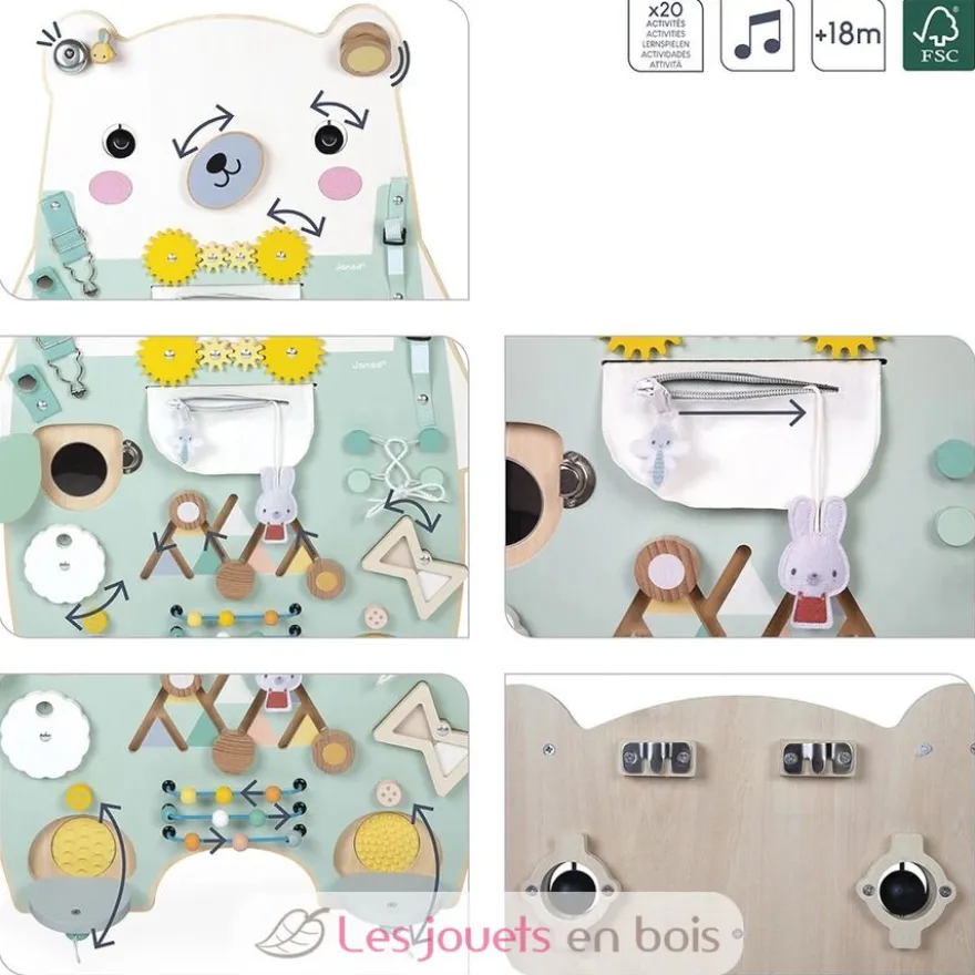 Busy-board Ourson en bois Pure - Janod