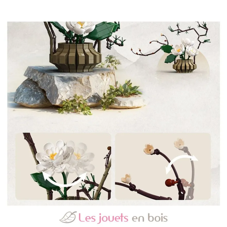CaDA Bricks - Art floral oriental Hiver 990 pièces - Dès 8 ans