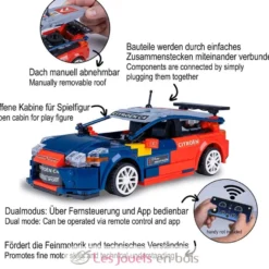 CaDA Bricks - Voiture de sport RC Citroën C4 WRC 329 pièces - Dès 6 ans