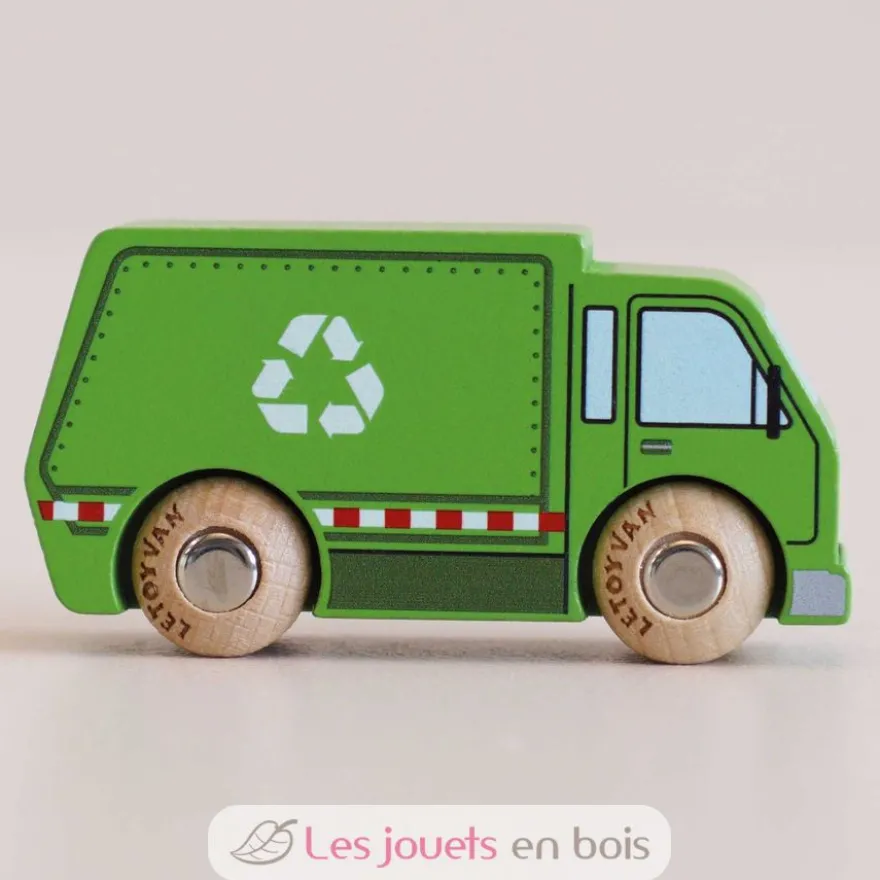 Camion de recyclage en bois Rudy No 36 vert - Le Toy Van