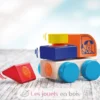 Camion en bois, velcro 5 pcs - Selecta