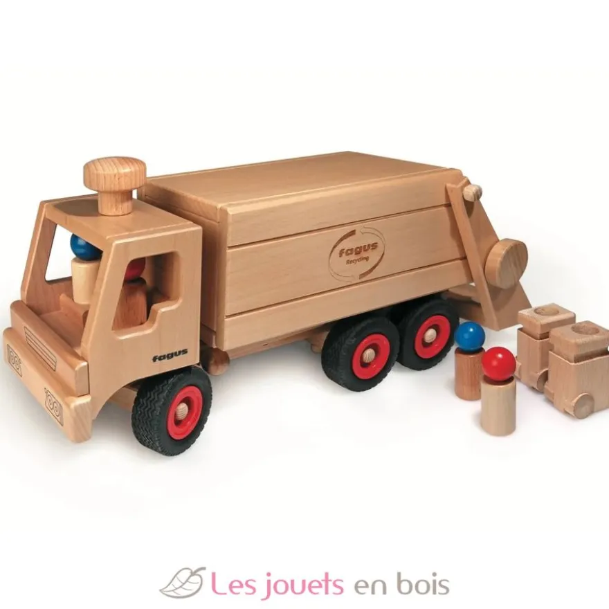 Camion à ordures en bois massif - Fagus