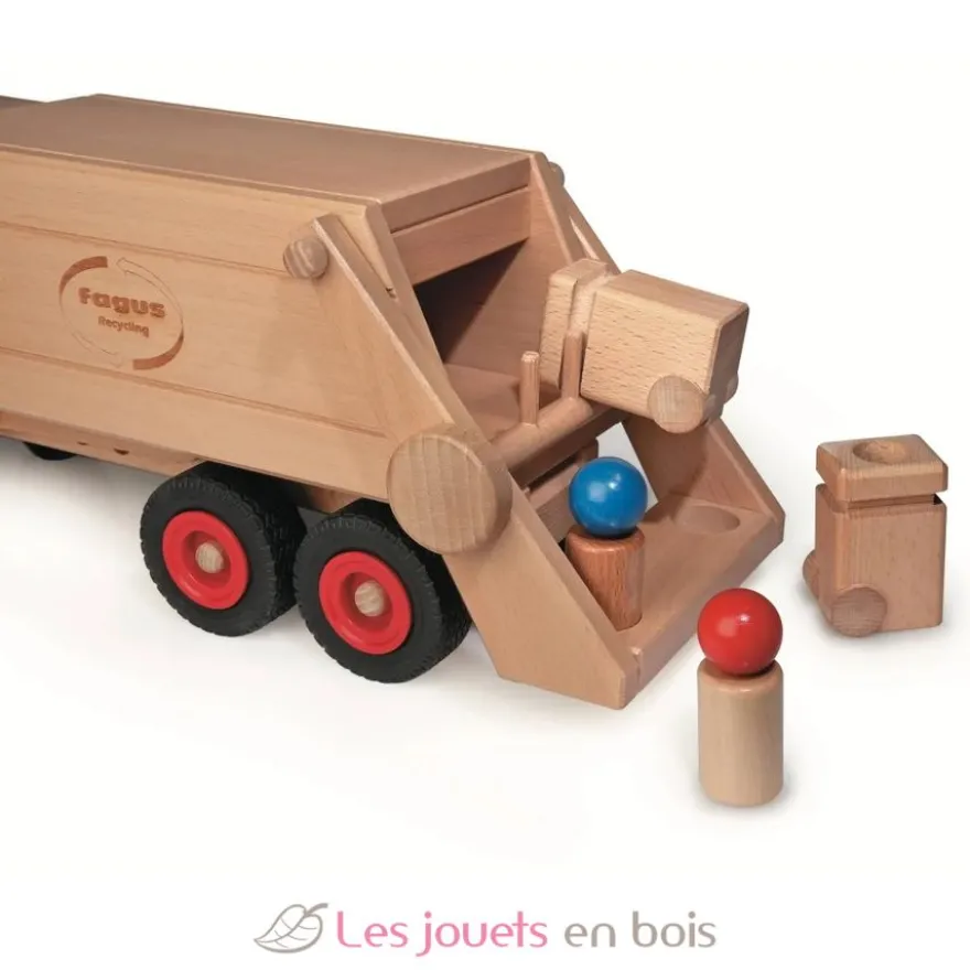 Camion à ordures en bois massif - Fagus