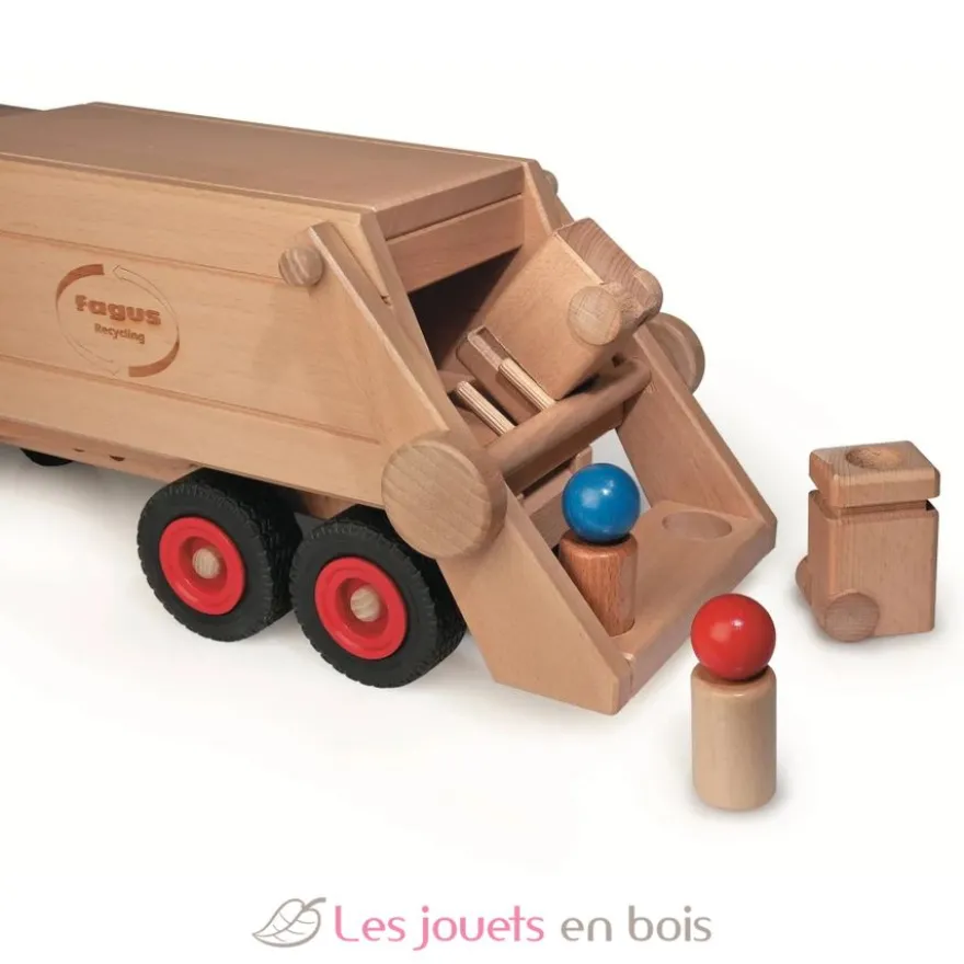 Camion à ordures en bois massif - Fagus