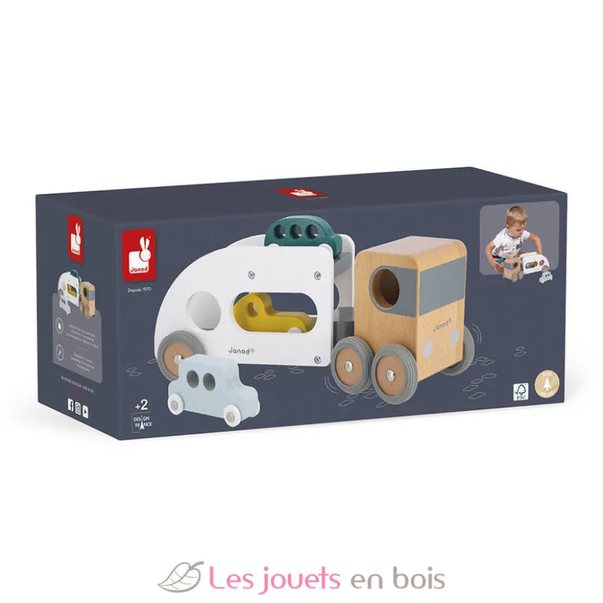 Camion porte-auto avec 3 véhicules - Janod
