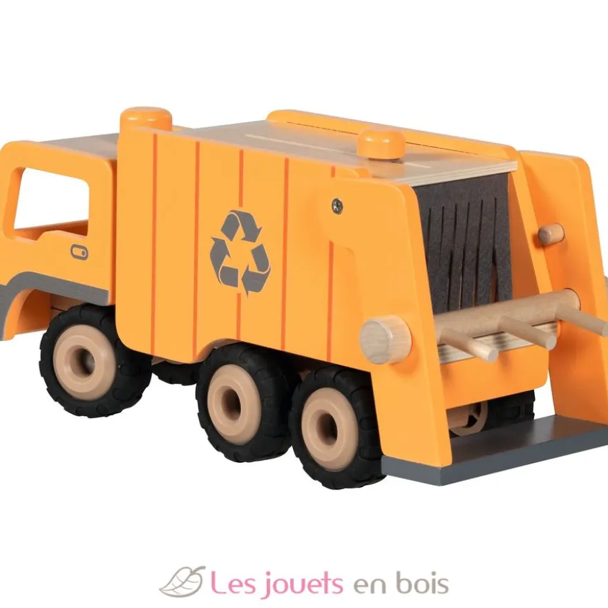 Camion poubelle en bois orange - Goki