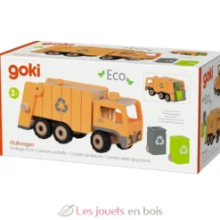 Camion poubelle en bois orange - Goki