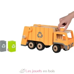 Camion poubelle en bois orange - Goki