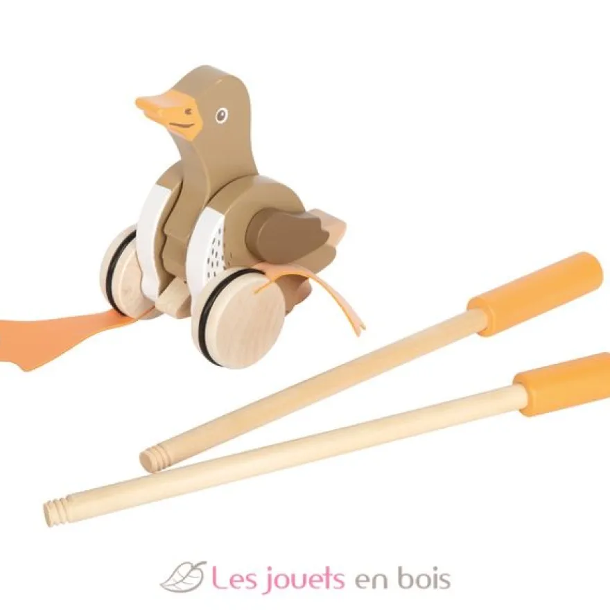 Canard à pousser en bois avec tête mobile - Small foot