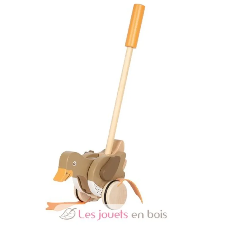 Canard à pousser en bois avec tête mobile - Small foot