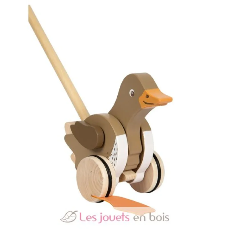 Canard à pousser en bois avec tête mobile - Small foot