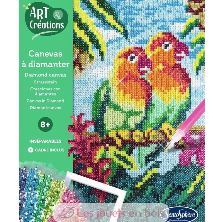 Canevas à diamanter Inséparables - Dès 8 ans - Sentosphère