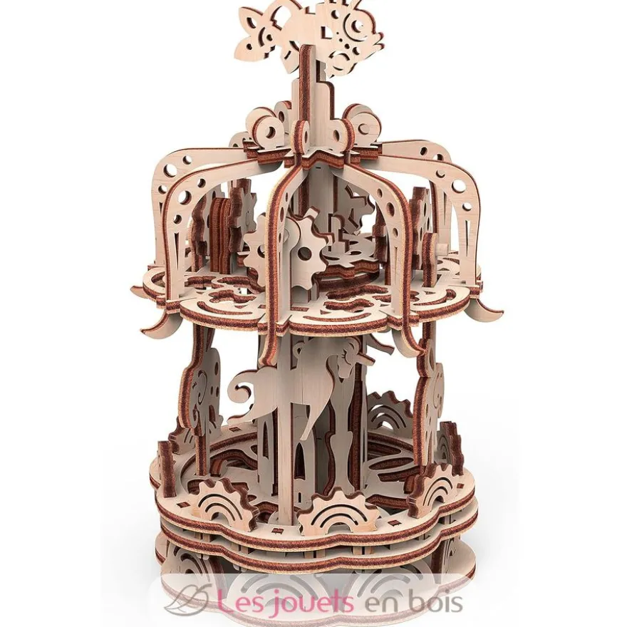 Carrousel animé - Puzzle 3D mécanique en bois - Mr. Playwood