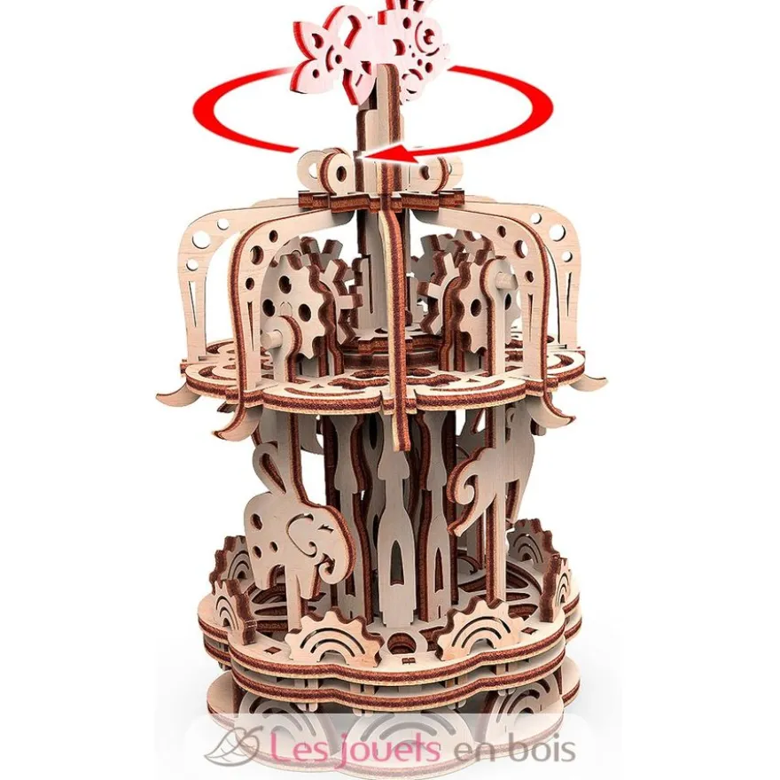 Carrousel animé - Puzzle 3D mécanique en bois - Mr. Playwood