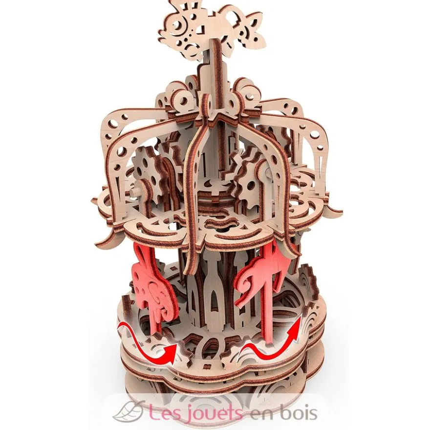 Carrousel animé - Puzzle 3D mécanique en bois - Mr. Playwood