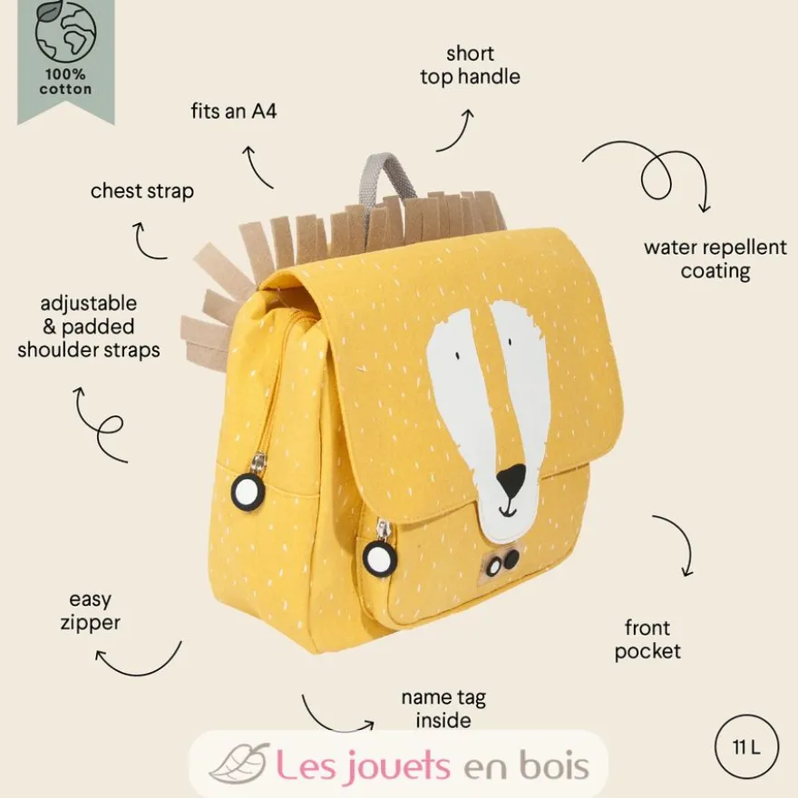 Cartable Mr Lion jaune - Trixie