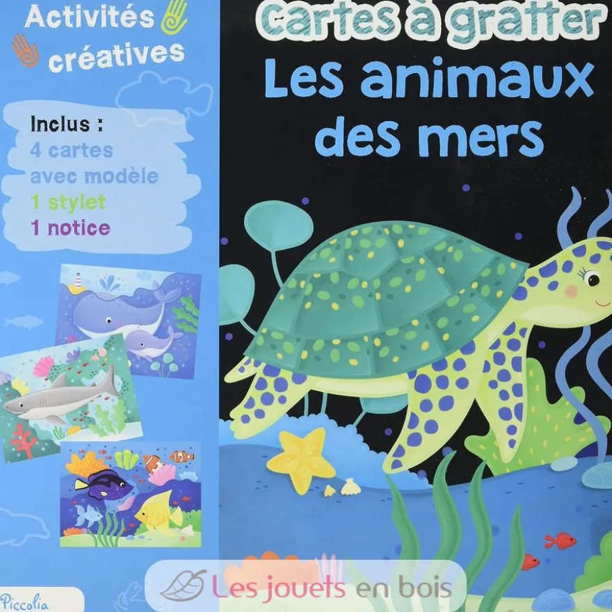 Cartes à gratter animaux des mers - Piccolia